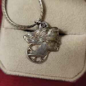 Silver Woman Profile Pendant Necklace - Feminine Silhouette